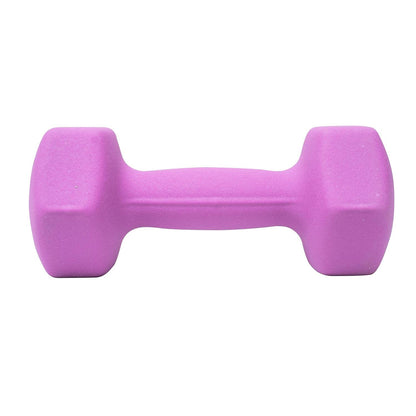 FUXION 10 lb Neoprene Dumbbell Hand Weights, Sets of 2 with Multiple Weight Options, Hexagon Non-Slip Weights for Home Gym Yoga Pilates Workout - purple