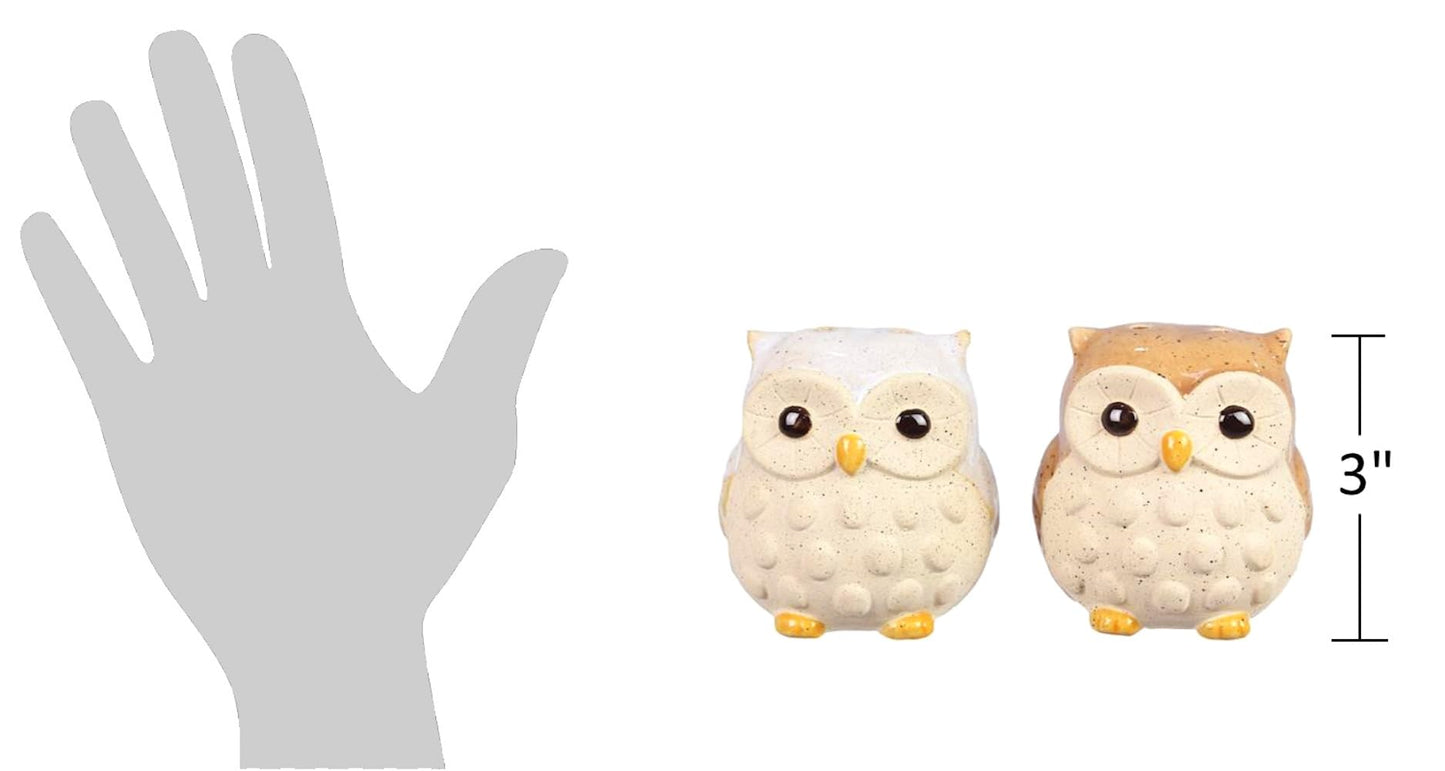 The Bridge Collection Stoneware Owl Salt and Pepper Shakers