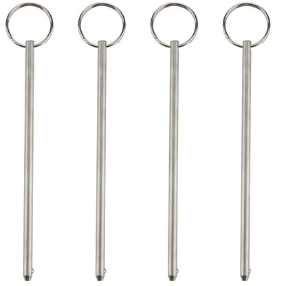 4 Pcs Quick Release Long Pin, Diameter 0.236"(6mm), Usable Length 5-3/4"(146mm), Overall Length 6.3"(160mm), Full 316 Stainless Steel, Marine Hardware