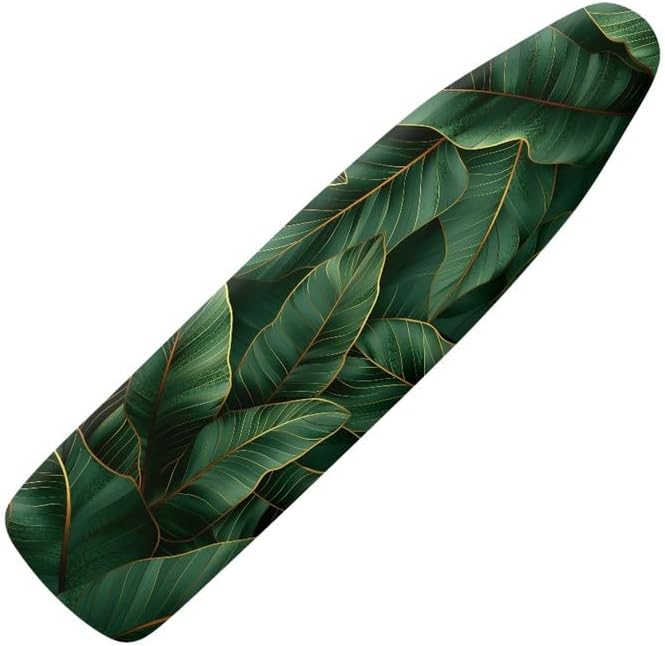 Green Banana Leaves Steam Ironing Board Cover Tropical Plant Leaves Stain