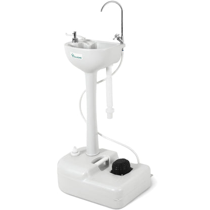 YITAHOME Upgraded Portable Sink Camping Hand Washing Station with 17 L Wash Basin Stand, Rolling Wheels, Soap Dispenser, Towel Holder, for Garden, Outdoor, Travel, Boat, Gather, Indoor, Worksite