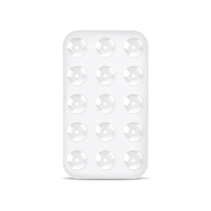 Silicone Suction Cup Phone Holders - Double Sided Suction Mount for Car, Rectangle Phone Mount for Mobile Phones (White)