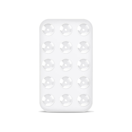 Silicone Suction Cup Phone Holders - Double Sided Suction Mount for Car, Rectangle Phone Mount for Mobile Phones (White)