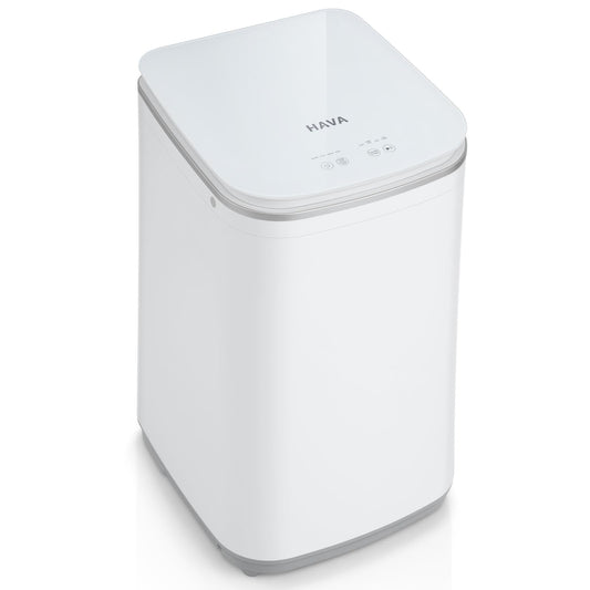 HAVA Portable Washing Machine, 0.8 Cu. Ft. Capacity Mini Washer & Spin Dryer, Fully Automatic with 8 Wash Programs, Hot Wash Options & Upward Drainage, Space Saving for Apartments, Dorms, and RVs