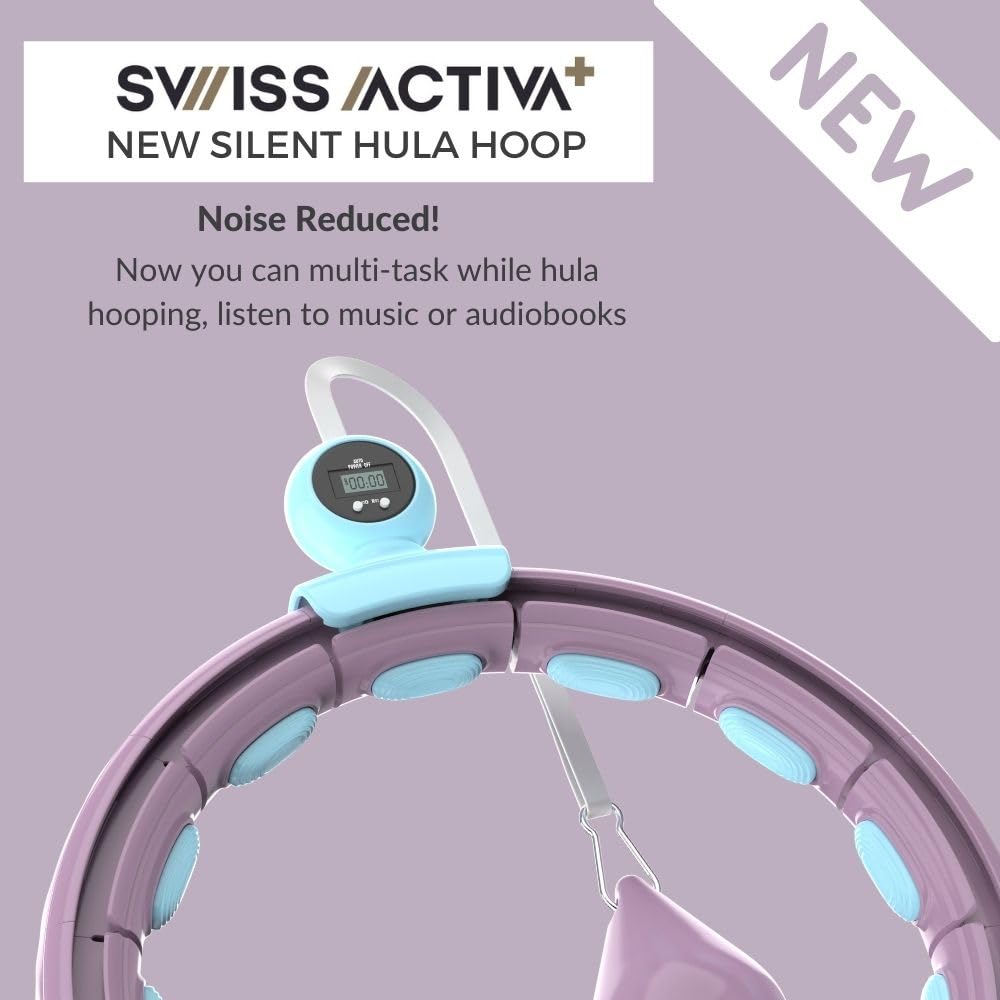 Swiss Activa+ Smart Hula Hoop S4.S XXL Extension Set - No Falling Hula Hoop - Hula Hoop 51 in - Fitness Hula Hoop with Weighted - Fitness Hoop Hula Hoop with Ball - Smart Hoola Hoop