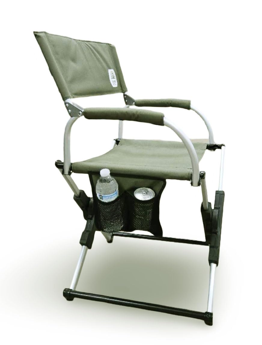 Portable Camping Chair with Carry Bag, Compact, Lightweight Collapsible Arm Chair for Outdoor Camping, Sports, Tailgates, Beach, and Fishing; Supports up to 250lbs [2024 (Green)