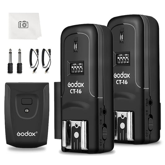 Godox CT-16 Wireless Radio Flash Trigger Receiver Kit,Fit Compatible for Canon Nikon Pentax DSLR Camera Studio 3 in 1 Flash Transmitter and Receiver