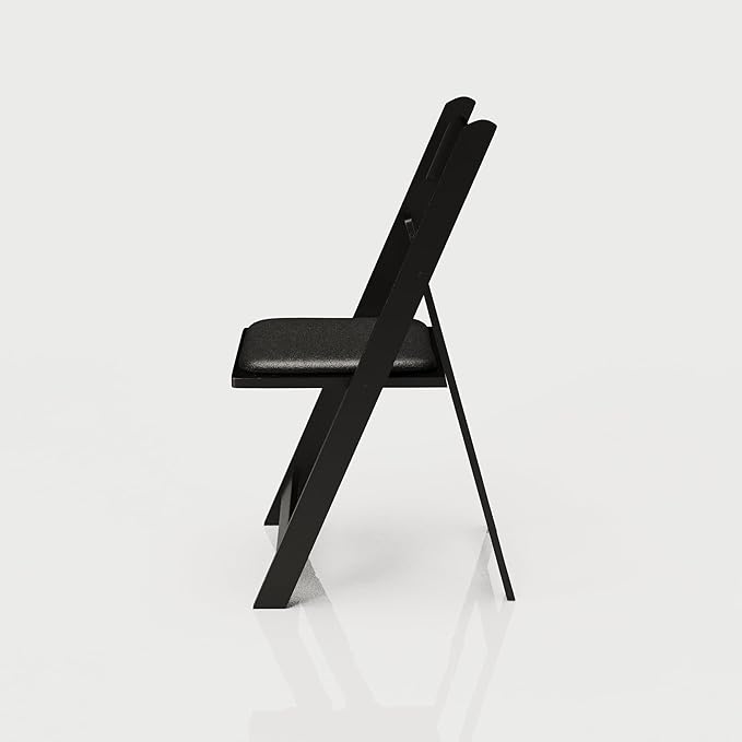 300 Black Resin Stackable Folding Chair - Comfortable Black Foldable Chair - Folding Chairs with Padded Seats - Indoor/Outdoor Folding Chairs for Events - Lightweight Foldable Chairs (300 Pack)