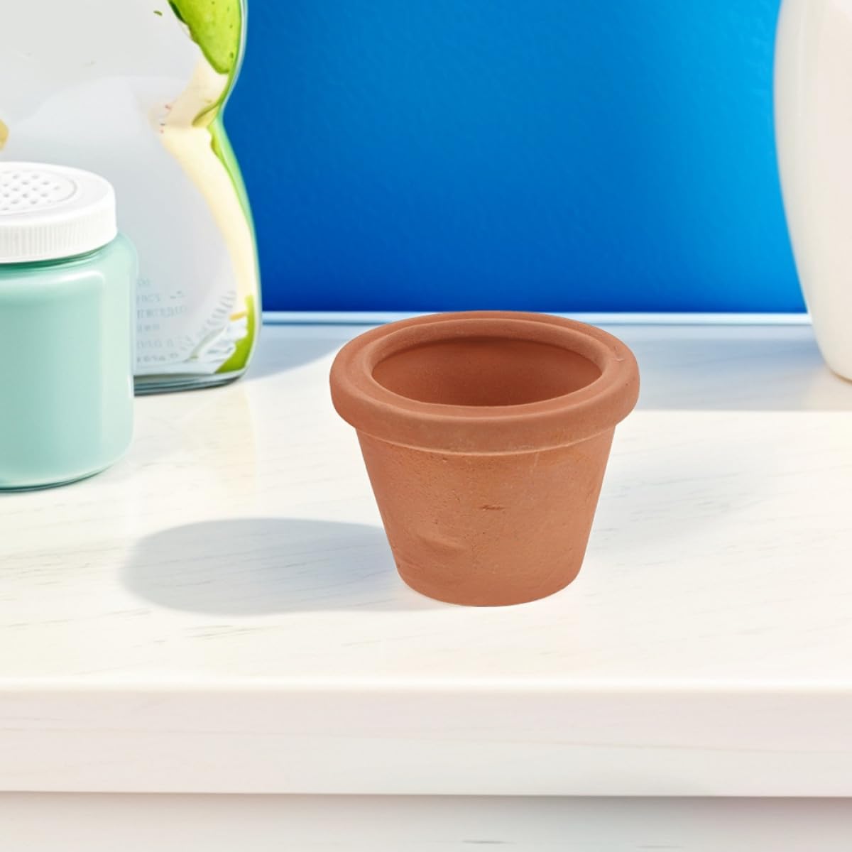 Alasum 3pcs Mini Terracotta Succulent Planters for Indoor Use Small Round Ceramic Pots for Cactus Herbs Space-Saving Natural Look Flower Pots for Desk Shelf Window Sill Home Office Decor