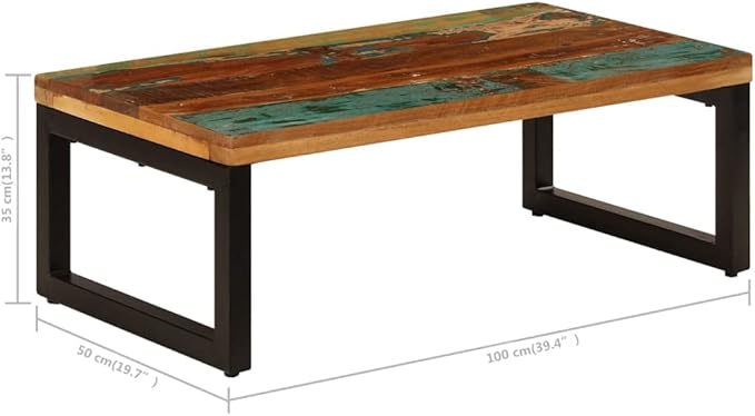 Solid Reclaimed Wood Coffee Table 39.4x19.7x13.8 Inches