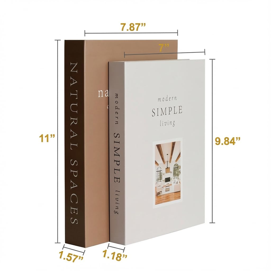 isuisle Decorative Faux Books with Hidden Storage – Magnetic Closure Coffee Table Decor Box Set – Nesting Book Storage for Remotes & Jewelry – Modern Living Room Shelf Decor