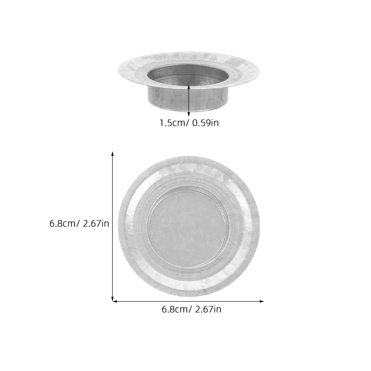 Luxshiny 10Pcs Silver Metal Candle Holder Inserts for Jars Tea Light Candle Holders Decorative Jar Lid Cup Stable Design Easy Clean 2.67 X 2.67 X 0.59 Inch