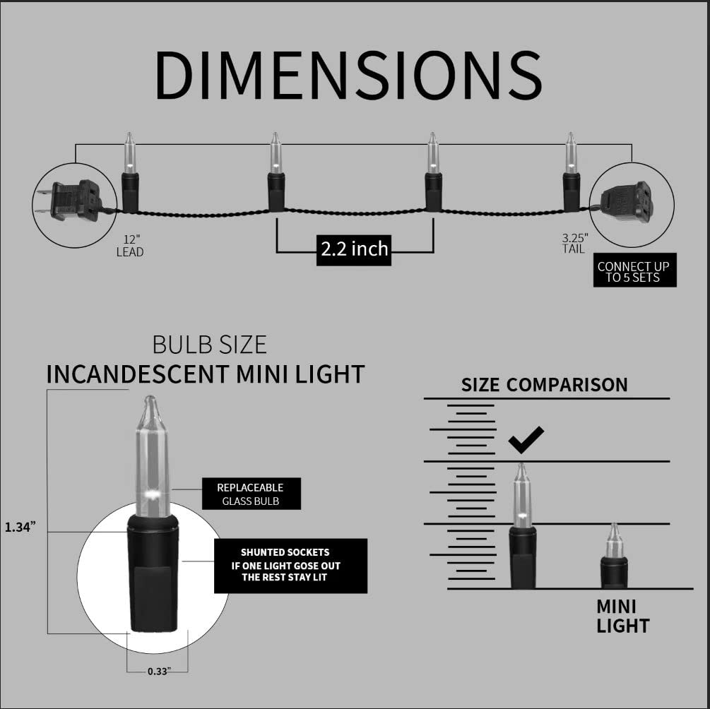 JUSTPRO 100LIGHTS WARM WHITE Extra-Bright With End Connectors Christmas Decorative Lights 5.98m UL Certified Mini String Light Set Waterproof for Home Garden Holiday Christmas Tree Party Patio Wedding