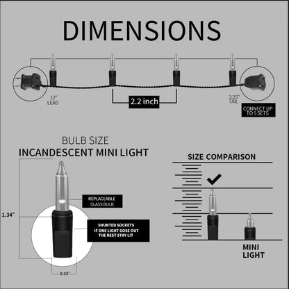 JUSTPRO 100LIGHTS Green Extra-Bright with End Connectors Christmas Decorative Lights 5.98m UL Certified Mini String Light Set Waterproof for Home Garden Holiday Christmas Tree Party Patio Wedding