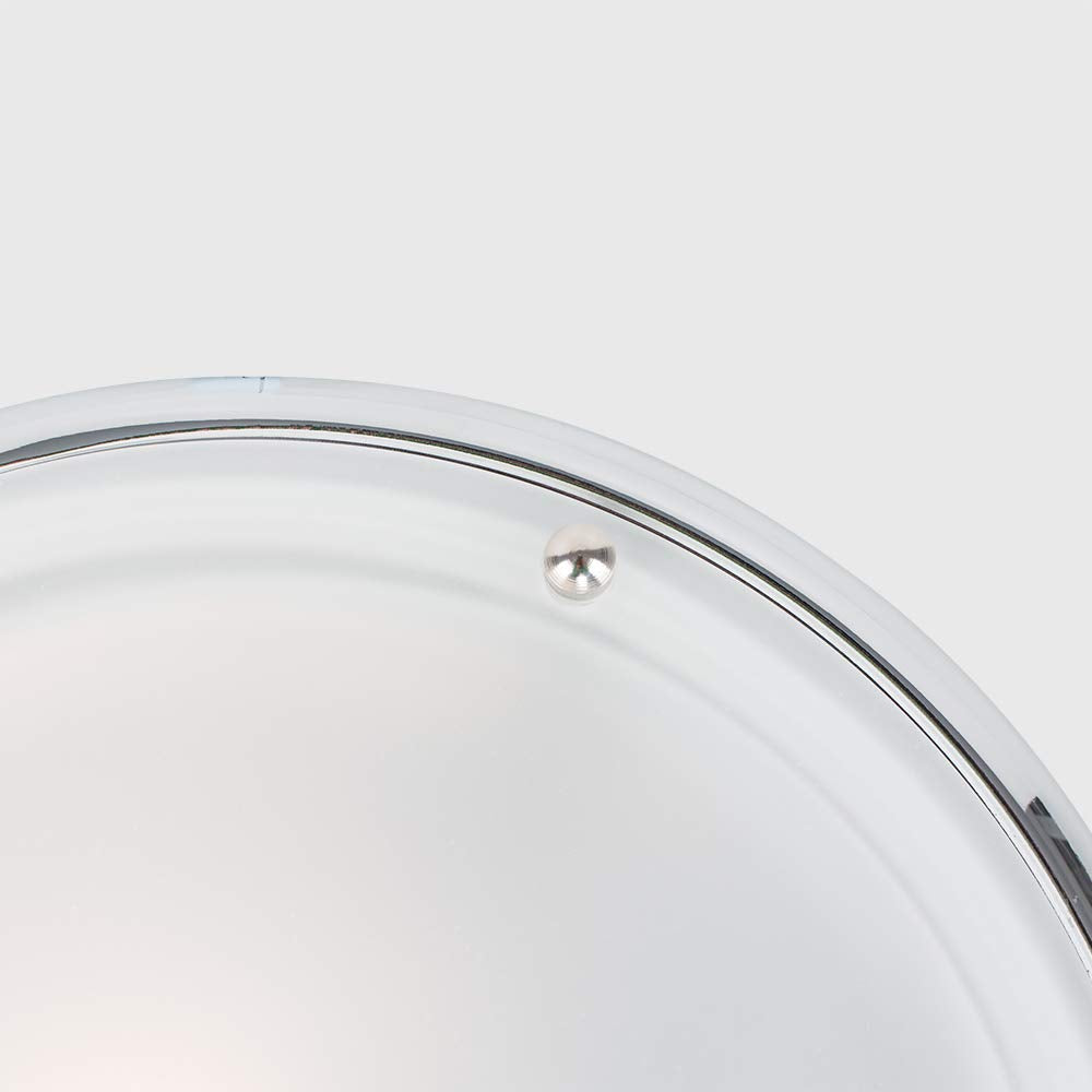 MiniSun | Modern Silver Chrome and Glass Flush Ceiling Light | Bath Ceiling Lights, Home Décor & Improvement Essential