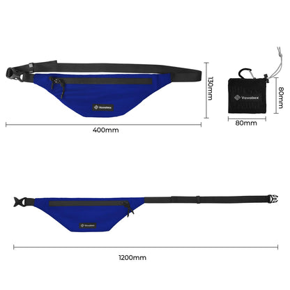 Vavabox Extremely Lightweight Running Belt for Men Women, Fanny Pack Travel Bum Bag with 2 Zippers, Water-Resistant Waist Bag for Running Walking Hiking (Dark Blue)