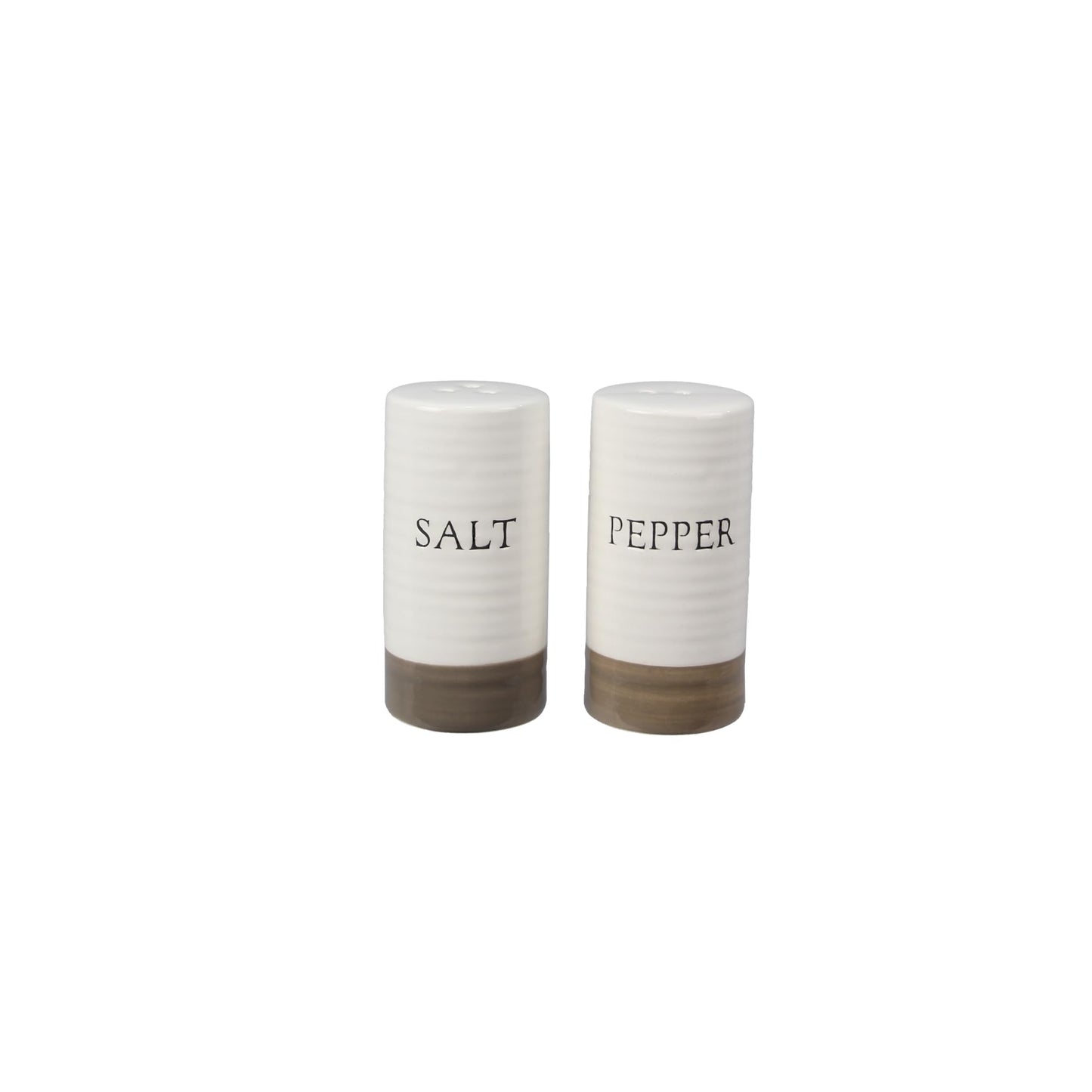 Young's Inc. Farmhouse Mini Ceramic Salt and Pepper Shaker Set - Cute Kitchen Table Accessories and Decor, Small 3-Inch Modern White Rustic Dining Table Decor for Everyday Dining and Gift Giving