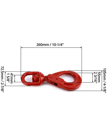 QWORK Grade 80 Forged Swivel Self-Locking Hook, 7100Lb – Heavy Load Chain Connector for Hoisting, Rigging & Lifting