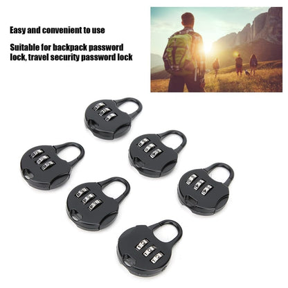Chiffonade 6pcs 3 Digit Password Padlocks Water Proof Design Anti Theft Metal Locks for Backpacks Luggage Travel Security
