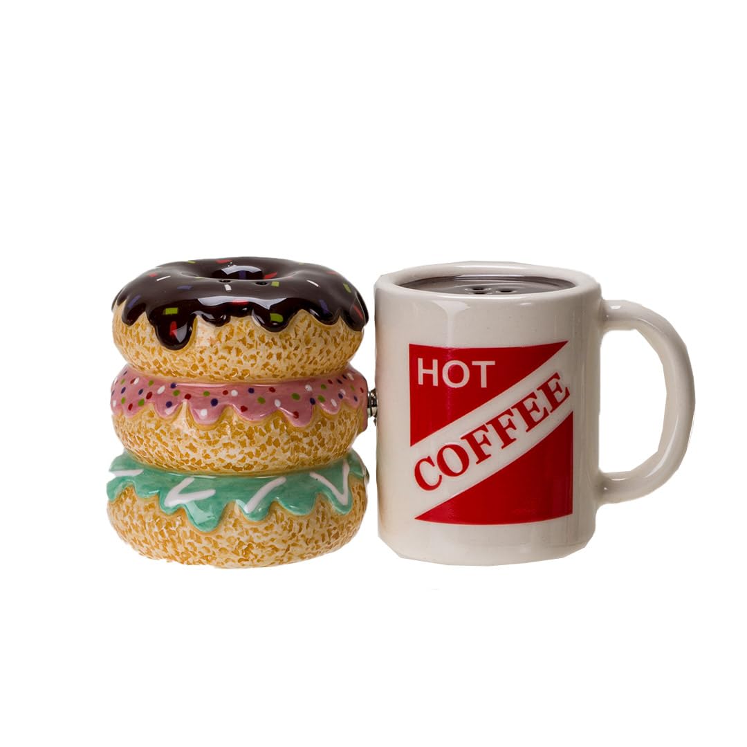Pacific Giftware Morning Brew and Donut Shop Salt and Pepper Shakers