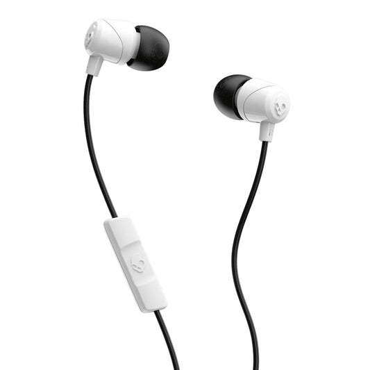 Skullcandy Jib Wired Earbuds with 3.5mm Plug, Noise Isolating Fit, Built-In Microphone Call and Track Control, Convenient for Travel - White