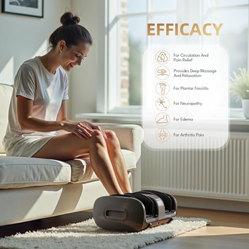 SUMELL Foot Massager with Heat & Ice Therapy - FSA HSA Eligible, Deep Kneading Shiatsu Compression w/Adjustable Intensity, Father's Day Gift for Plantar Fasciitis Relax, Neuropathy and Pain Relief
