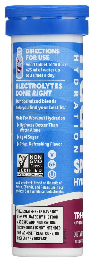 Nuun Active: Tri-Berry Electrolyte Enhanced Drink Tablets (3-Pack of 10 Tablets)