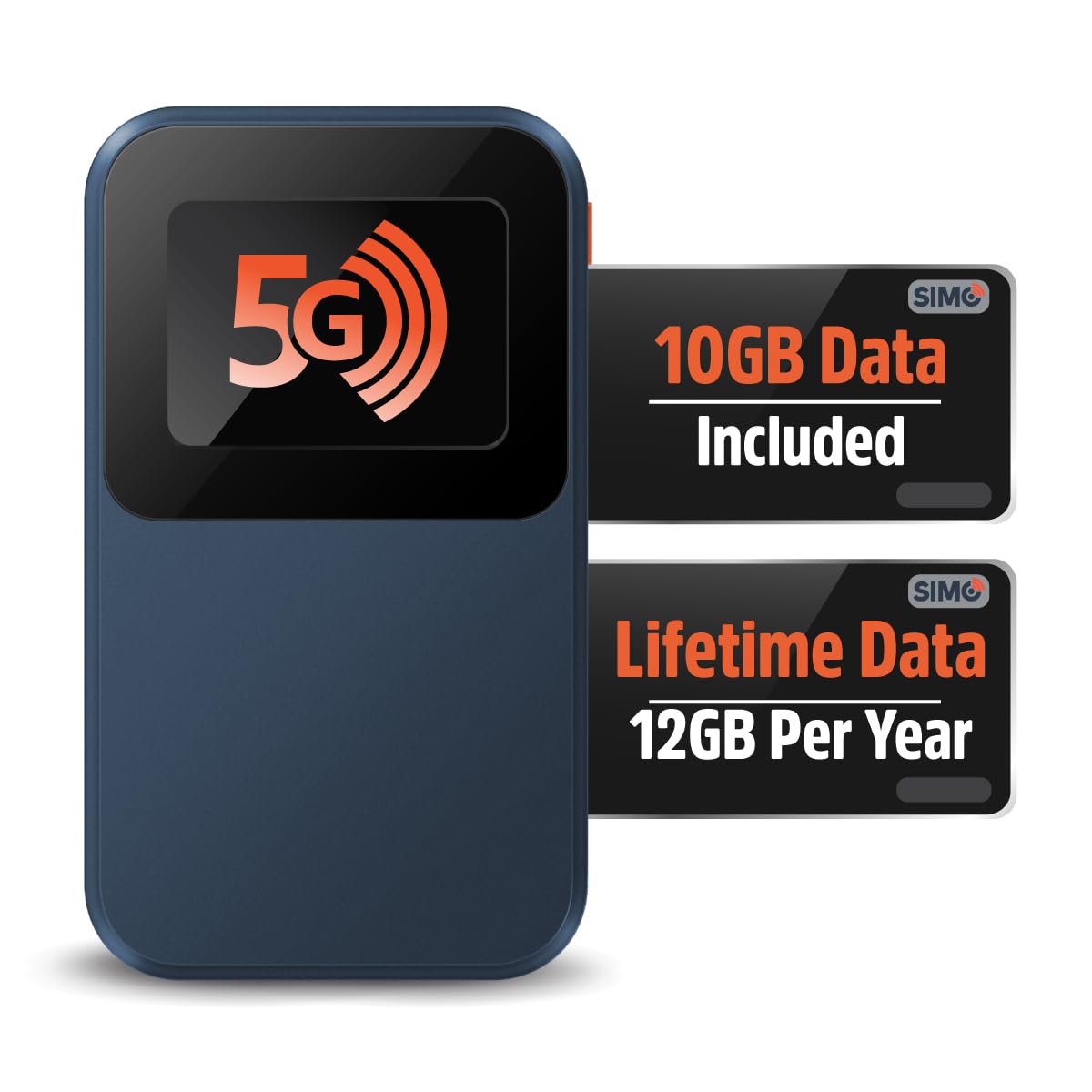 Solis Edge – 5G Hotspot Device, Bundle Includes Lifetime Data (12GB Per Year) and 10GB Global Data, WiFi in 140+ Countries, Access 300+ Mobile Carriers, Portable Internet by SIMO