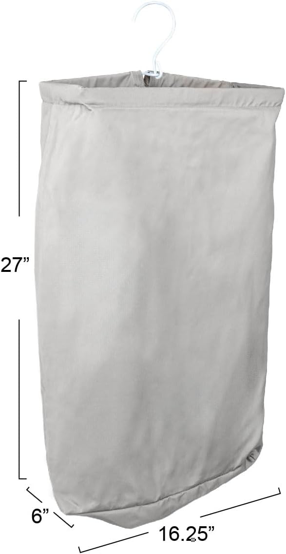 Household Essentials Door Hanging Laundry Bag, Washable Canvas Bag