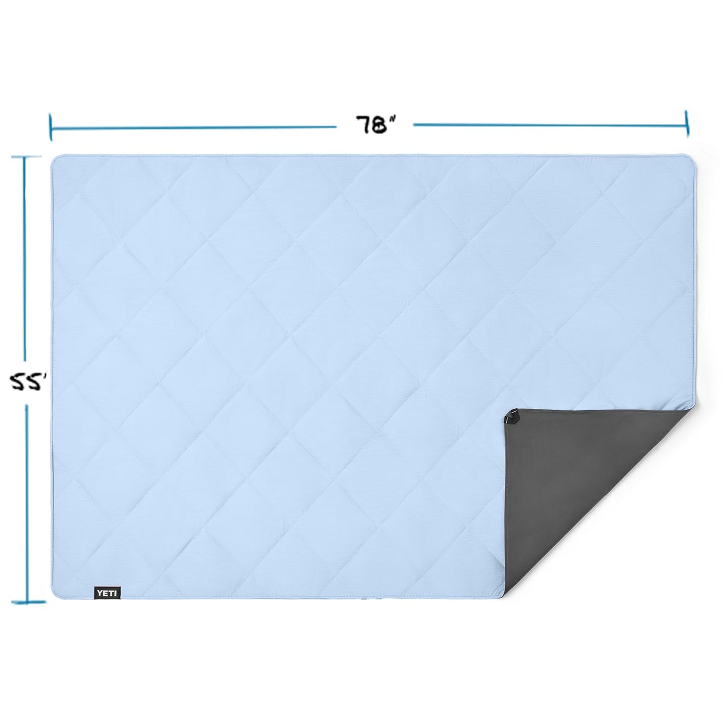 YETI Lowlands Blanket, Multi-Use Blanket with Travel Bag, Big Sky Blue