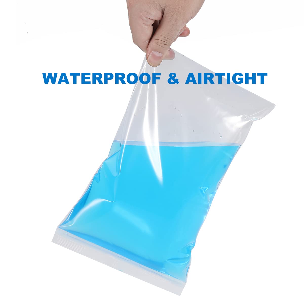 Somoga 50 PCS 12" x 12" Large Thick 2.4 Mil Clear Zip Poly Bags Plastic Reclosable Zip Seal Lock Bags Clothing Shoes Toys Prints Zipper Bag