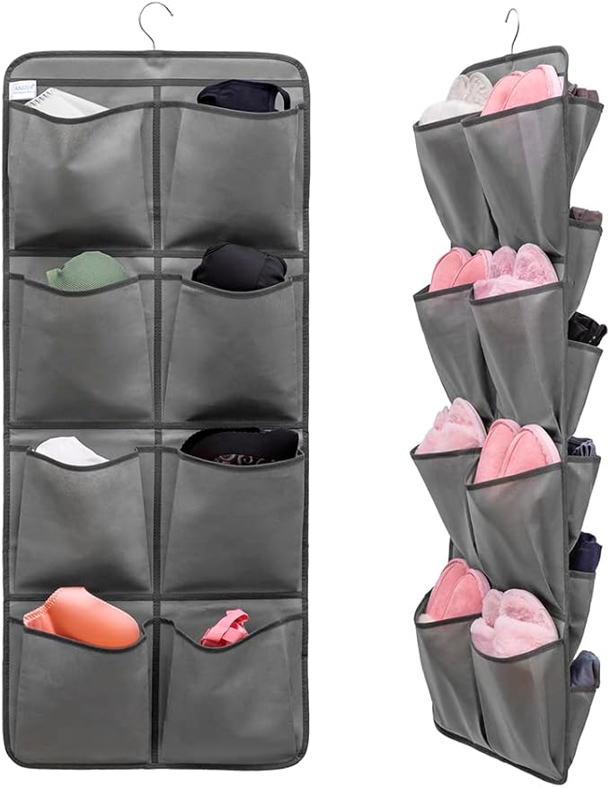 Dual Sided Hanging Closet Organizer Shoe Rack Holder