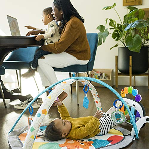 Baby Einstein, 4-in-1 Kickin' Tunes and Language Discovery Play Gym with Piano, Mat with Detachable Activity Toys, Lights, Sounds and Music, Ages Newborn +