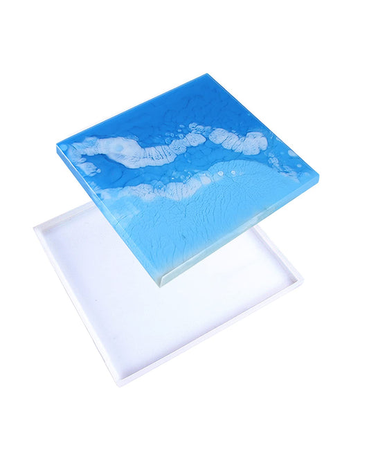 1 Pack Large Square Tray Mold, Oversized Silicone Casting Molds for Resin, DIY Resin Coaster Silicone Mold 9.8x9.8in