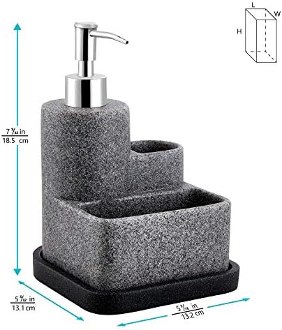 ZCCZ Black Soap Dispenser with Sponge Holder, Kitchen Soap Dispenser Pump