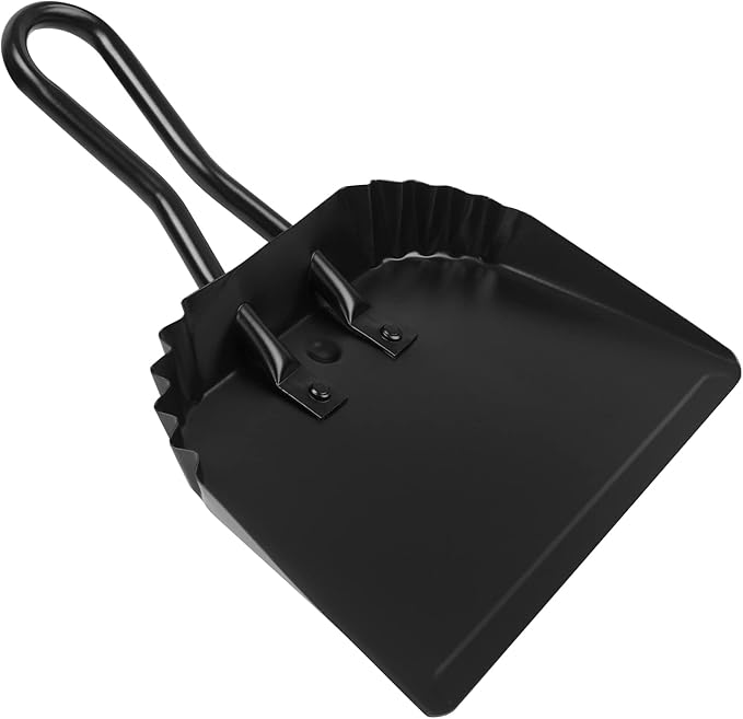Heavy Duty Black Metal Dust Pan -Handheld Dustpan