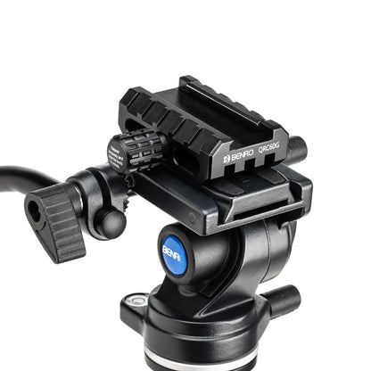 Benro Slim Aluminum Lightweight Tripod Kit for Spotting Scopes, Binoculars, Rifle Range, Outdoors, Case,Twist Locks, Smooth Fluid Head, Adjustable Legs, Arca Type QR, 57" Max Ht, 5.5lb Payload