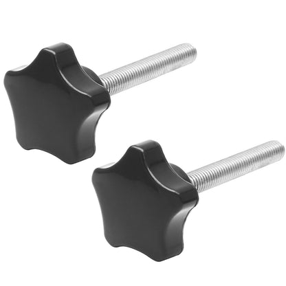LifCratms 2 Pieces M8 x 50mm Thread Star Knobs, Plastic Star Shaped Clamping Knob Handle Hand Tightening Screw for Umbrella Base Replacement