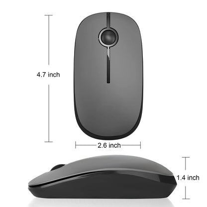 VssoPlor Wireless Mouse, 2.4G Slim Portable Computer Laptop Mouse with Nano Receiver Quiet Silent Optical Mice for Notebook, PC, Laptop, Computer-Black and Gold