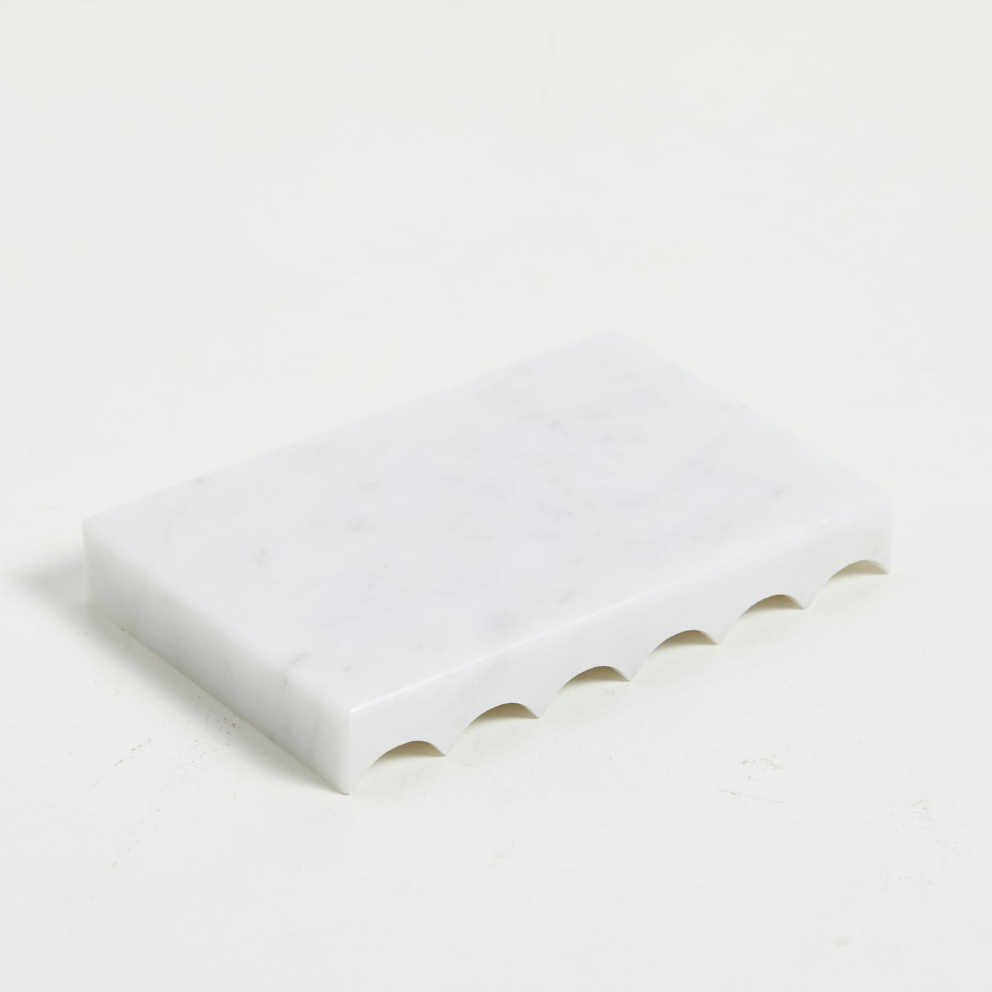 PHINILUX Luxurious Marble Soap Dish Jewelry Ring Tray - Rectangle Stone Soap Tray & Saver for Shower – Self Draining Soap Holder for Bathroom, Kitchen,Carrara White