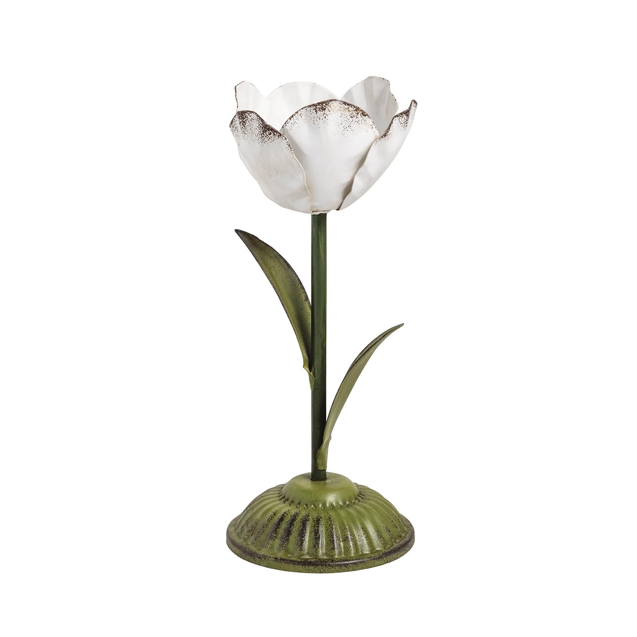 Mud Pie Medium Metal Flower Candlestick