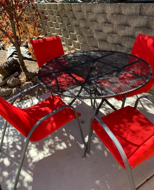 iEventStar 4 Pieces Spandex Stretch Washable Dining Room Christmas Chair Cover Chairs Protector Seat Slipcovers for All Seasons (Red, 4)