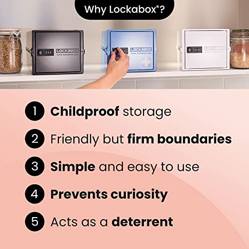 Lockabox One™ | Premium Lockable Medicine Box (A4-Sized) | Lightweight & Hygienic Medicine Lock Box | Made In Britain | External Size 31 x 21 x 17 cm (Medi Blue)