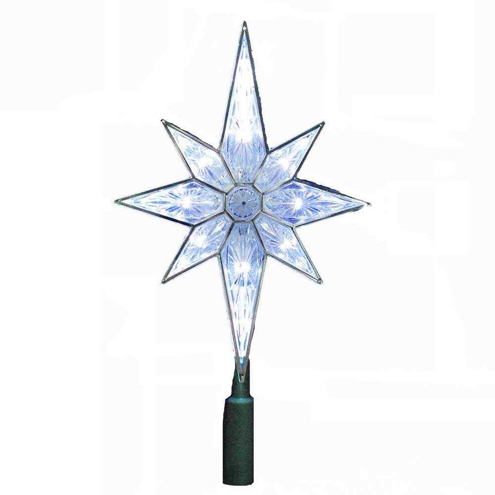 Kurt Adler 10-Light 10-1/2-Inch Clear LED 8-Point Star Treetop