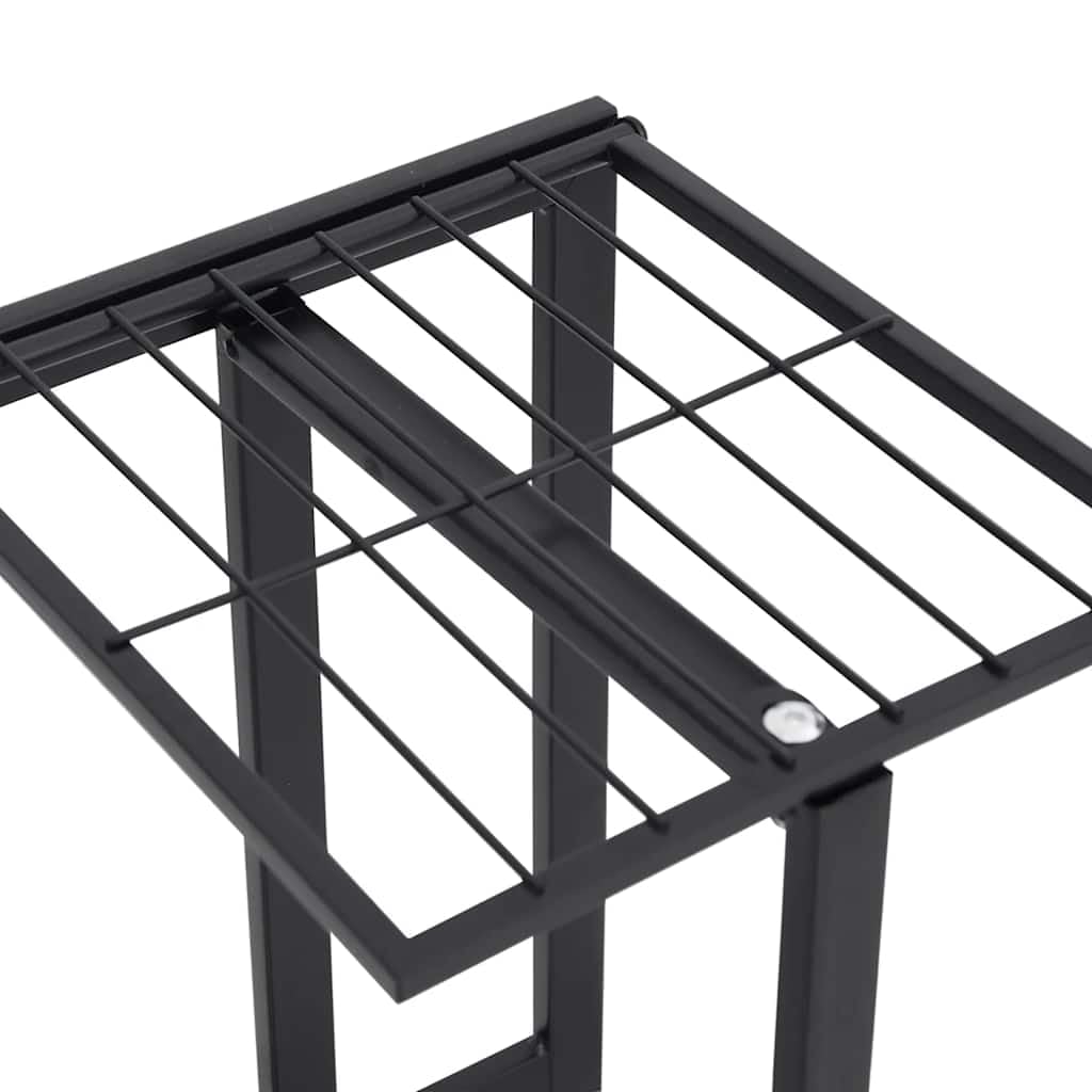 FMPGJLYH 4-Tier Metal Plant Stand, Tall Indoor Outdoor Flower Shelf for Living Room, Garden, Balcony, Modern Rectangular Display Rack, Black