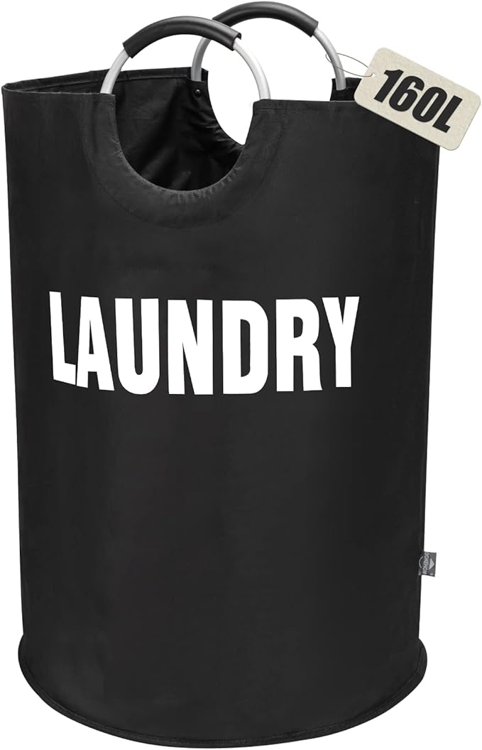 DOKEHOM 160L XX-Large Laundry Basket, Collapsible Laundry Bag, Foldable Laundry