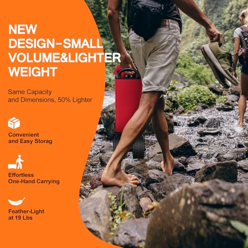 SYOCYO Collapsible Folding Wagon Cart, Heavy Duty Wagon Foldable with 330lbs Weight Capacity, Utility Garden Cart, Beach Wagons with All-Terrain Wheels for Camping, Sports, Shopping, Red