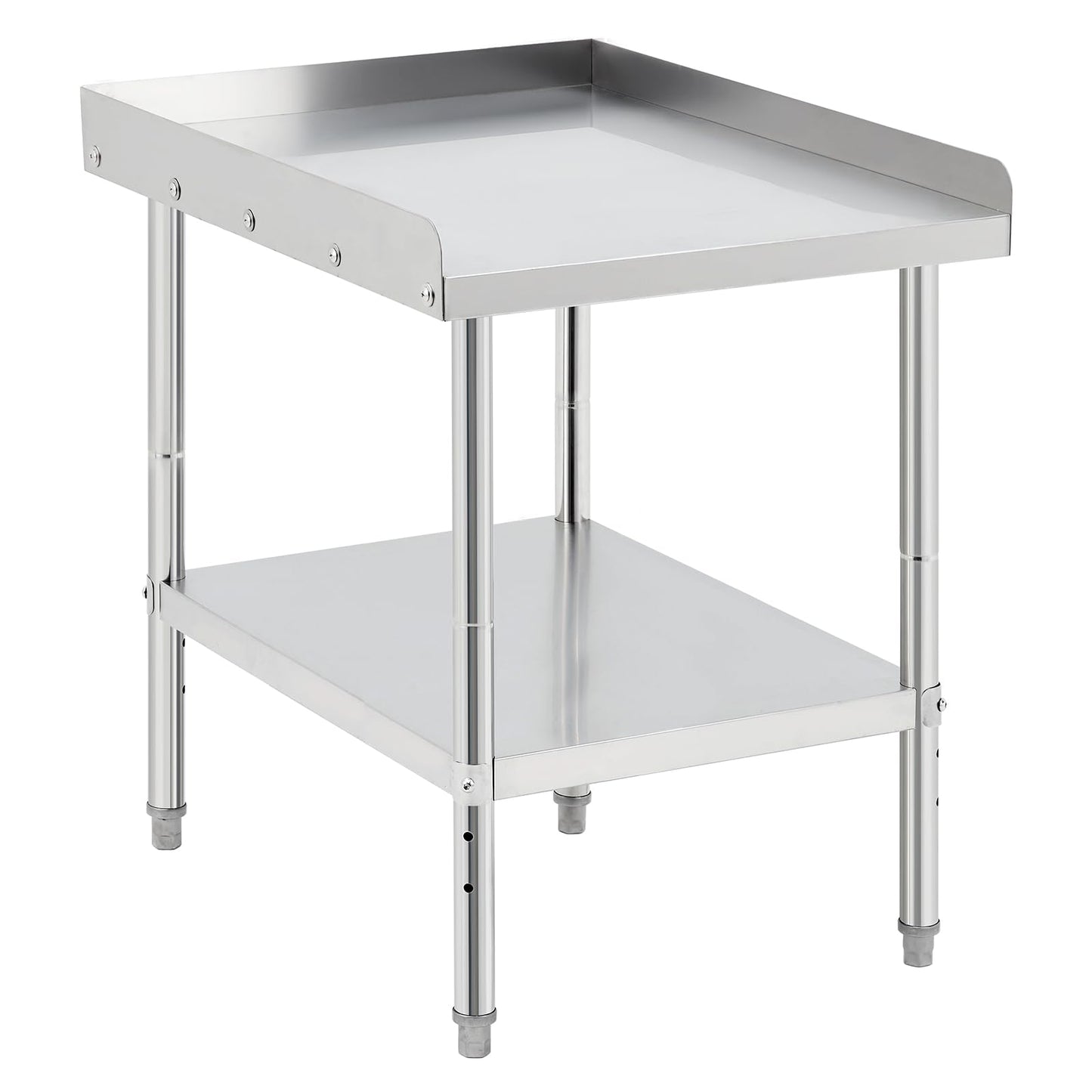 24 * 30 * 30inch Equipment Grill Stand Table, 400 Lbs Capacity Commercial Prep Table with Removable Baffle, NSF-Certified Stainless Steel Worktable, for Restaurant Kitchen Food Truck Outdoor BBQ