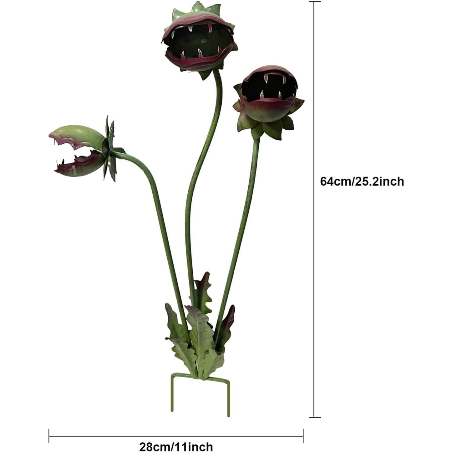 Lightshyer Whimsical Metal Carnivorous Plant Garden Stake, Upgraded 25-Inch Large Venus Flytrap Monster Plant Sculpture, Unique Quirky Garden Decor, Durable Yard Art for Lawn, Patio & Flower Beds