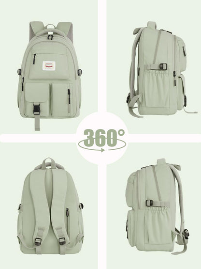 FIORETTO Lightweight School Backpack Womens, Cute School Bag for Teenager Girls, 14 Inch Laptop Rucksack Casual Daypack Backpack for Travel College Work Green
